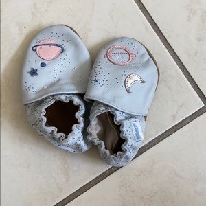 leather baby space theme shoes